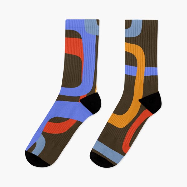 Item preview, Iconic Mid Century Modern Pattern in Brown, Blue and Orange designed and sold by Deutschic.
