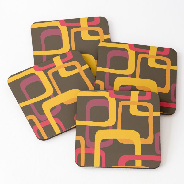 Item preview, Iconic 50S Mid Century Modern Pattern in Brown, Mauve and Orange designed and sold by Deutschic.