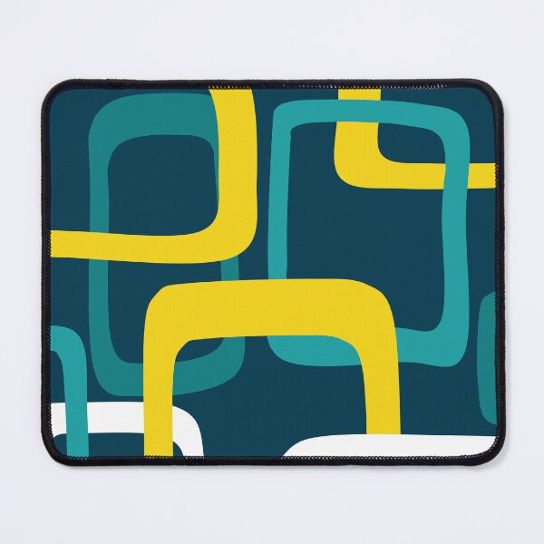 Item preview, Iconic 50S Mid Century Modern Pattern in Blue, Aqua and Yellow designed and sold by Deutschic.