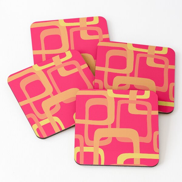Item preview, Iconic 50S Mid Century Modern Pattern in Red and Orange designed and sold by Deutschic.