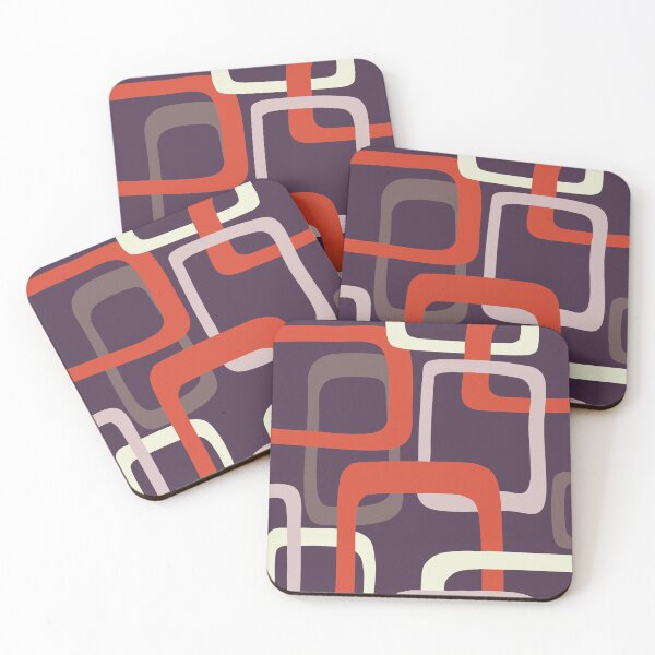 Item preview, Iconic 50S Mid Century Modern Pattern in Purple and Orange designed and sold by Deutschic.