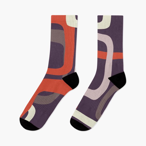 Item preview, Iconic 50S Mid Century Modern Pattern in Purple and Orange designed and sold by Deutschic.