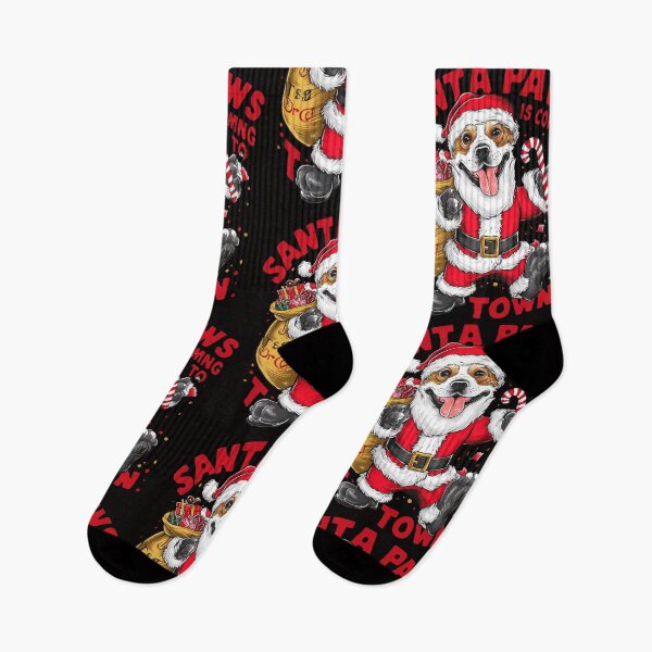 Item preview, Santa Paws is Coming to Town – Christmas Dog Lovers Design designed and sold by asprse.