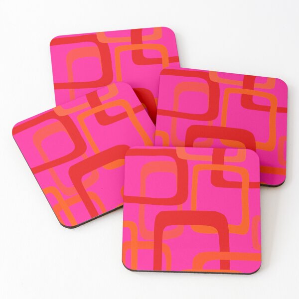 Item preview, Vivid 50S Mid Century Modern Pattern in Hot Pink and Orange designed and sold by Deutschic.