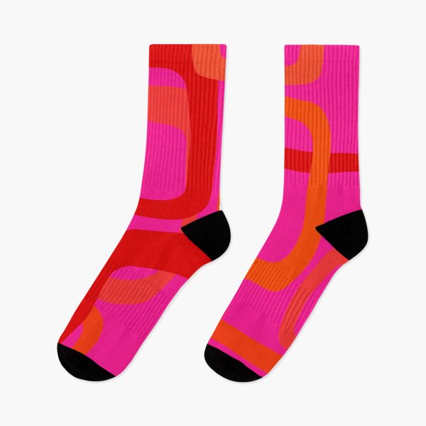 Item preview, Vivid 50S Mid Century Modern Pattern in Hot Pink and Orange designed and sold by Deutschic.