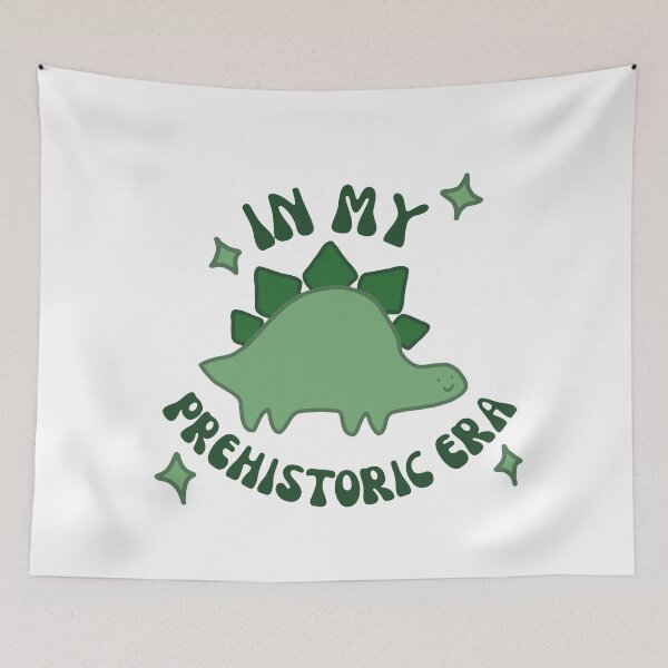 Item preview, "IN MY PREHISTORIC ERA" Funny Trendy Stegosaurus Dinosaur Art designed and sold by Abby Art Studio.