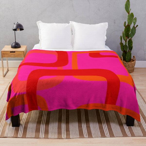 Item preview, Vivid 50S Mid Century Modern Pattern in Hot Pink and Orange designed and sold by Deutschic.
