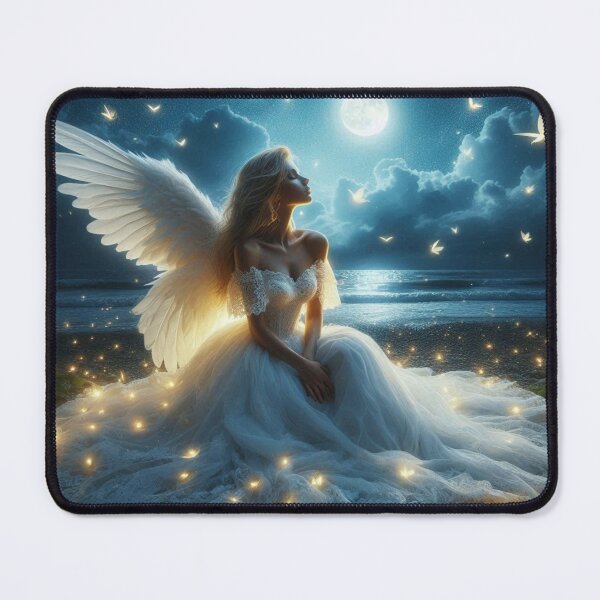 Item preview, Nighttime by the sea ~ Angel and fireflies designed and sold by Angelstkw.