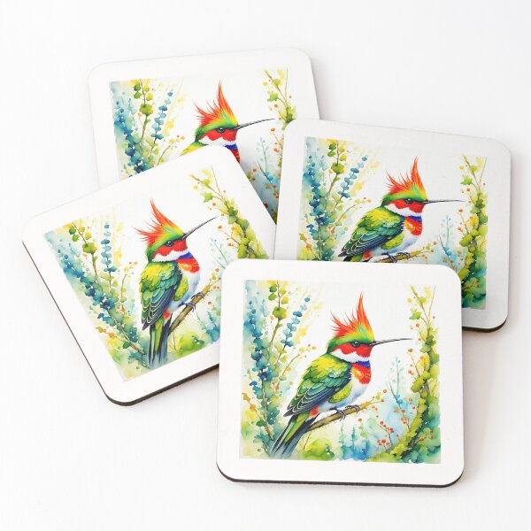 Item preview, REDCRESTED COQUETT Lophornis delattrei Topetinho Ruivo v2 designed and sold by Helios Be. Lavsh.