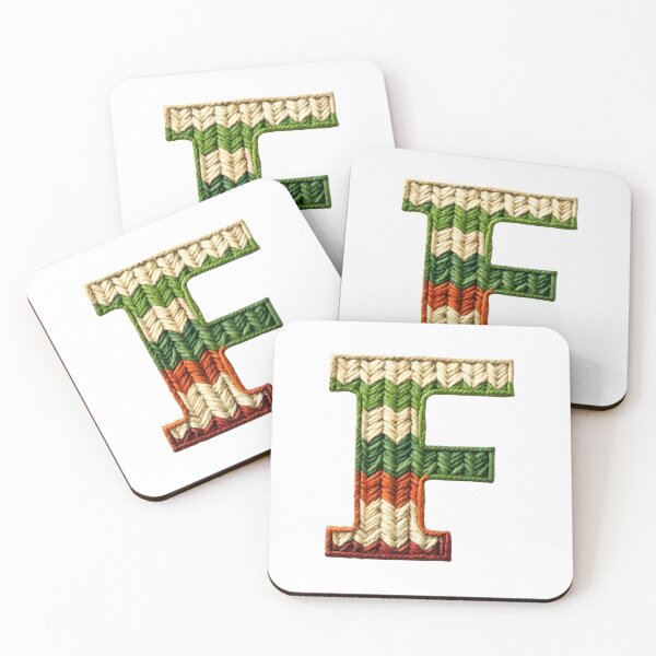 Item preview, F monogram waffle stitch designed and sold by Monascreativeempire.