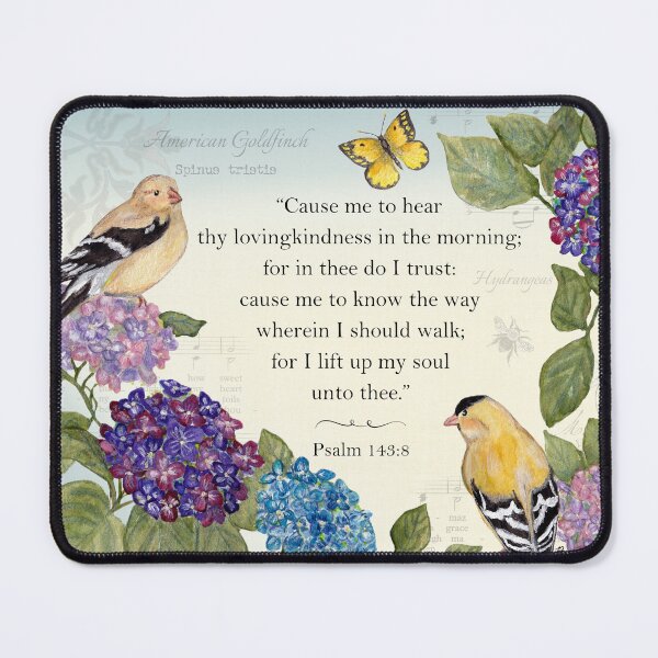 Item preview, Goldfinch Hydrangeas Pslam 143 Watercolor designed and sold by Some Little Good.