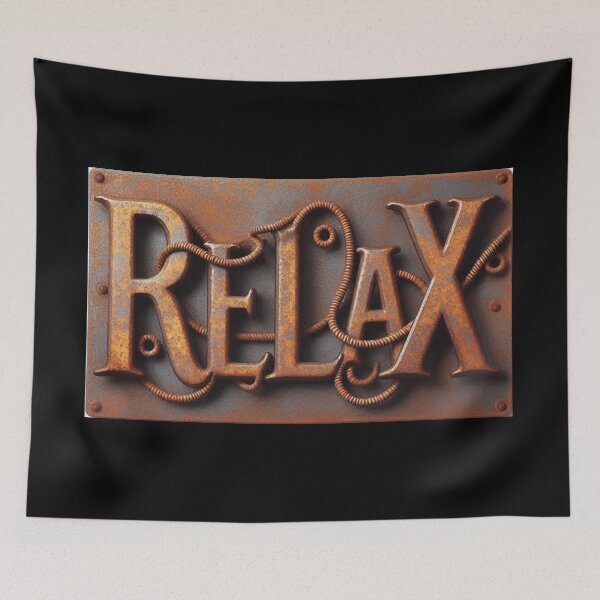 Artikelvorschau, RELAX 3D-Text in rostigem Metall-Finish entworfen und verkauft von carlarmes.