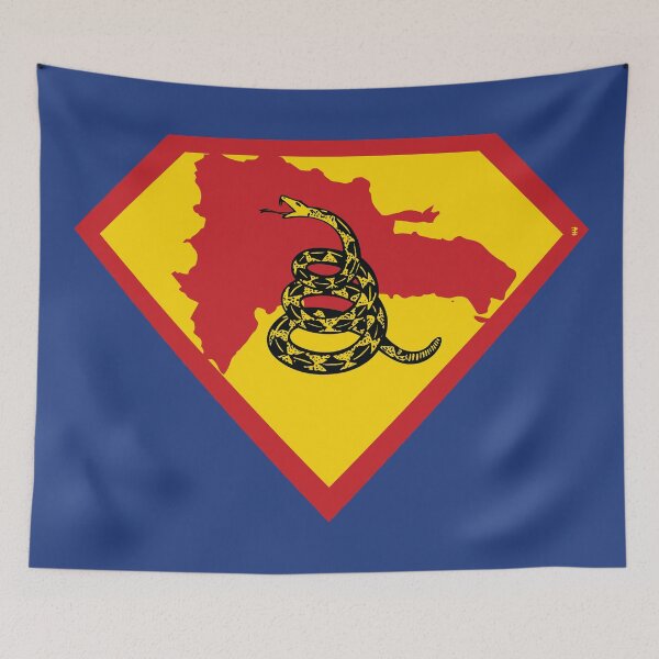 Item preview, DOMINICAN REPUBLIC - Freedom Is The Superpower -  Gadsden Snake Flag - Dont Tread On Me SUPERHERO design designed and sold by pelagio.