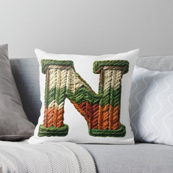 Item preview, N monogram waffle stitch designed and sold by Monascreativeempire.