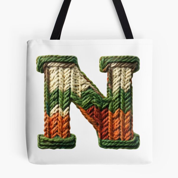 Item preview, N monogram waffle stitch designed and sold by Monascreativeempire.