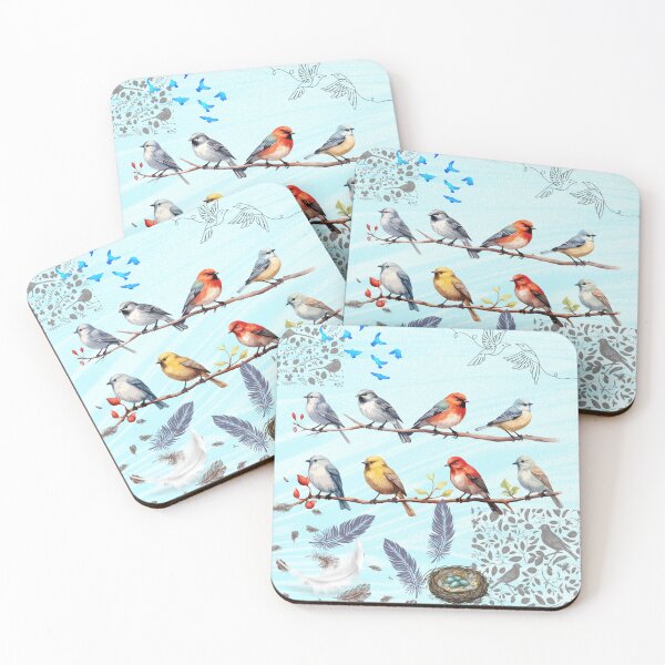 Aperçu de l'œuvre Des oiseaux sur une branche créée et vendue par lindosilks.