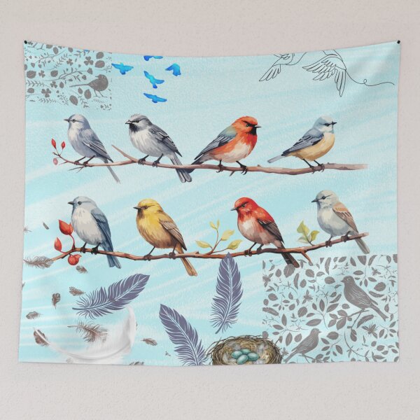 Item preview, Birdies on a branch designed and sold by lindosilks.