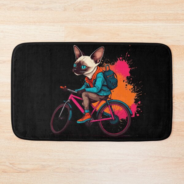 Item preview, Siamese cat on a bike designed and sold by Furrifico.