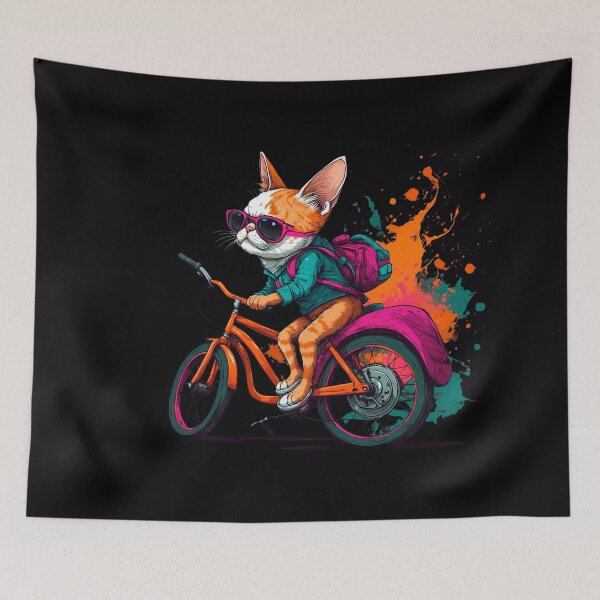Item preview, American shorthair cat on a bike designed and sold by Furrifico.