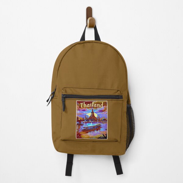 Item preview, Thailand Vintage Wat Arun Temple of Dawn in Bangkok Travel Advertising Print designed and sold by posterbobs.