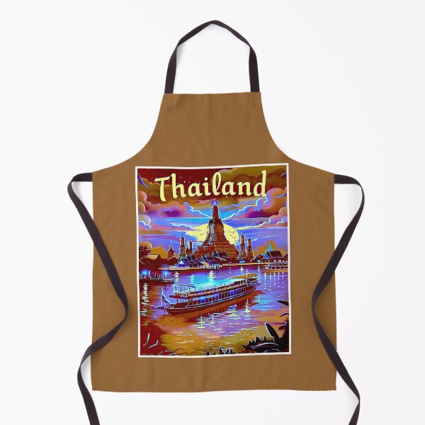 Item preview, Thailand Vintage Wat Arun Temple of Dawn in Bangkok Travel Advertising Print designed and sold by posterbobs.