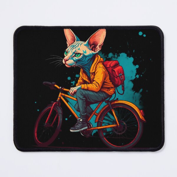Item preview, Sphynx cat on a bike designed and sold by Furrifico.