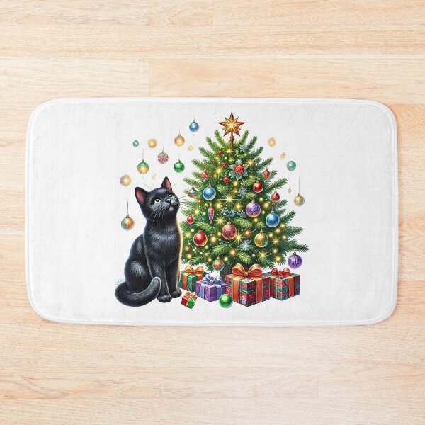 Artikelvorschau, Schwarze Katze und Weihnachtsbaum entworfen und verkauft von Astralia.