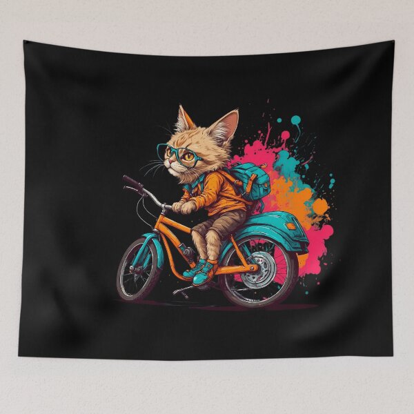 Item preview, Siberian cat on a bike designed and sold by Furrifico.
