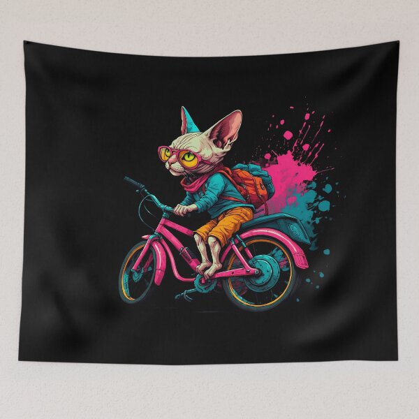 Item preview, Sphynx cat on a bike designed and sold by Furrifico.