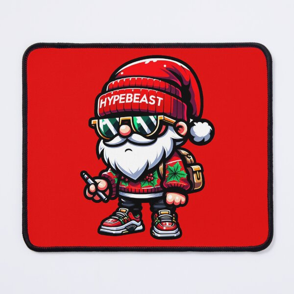 Item preview, HypeBeast Santa in StreetWear red background designed and sold by Andrew Frelas.