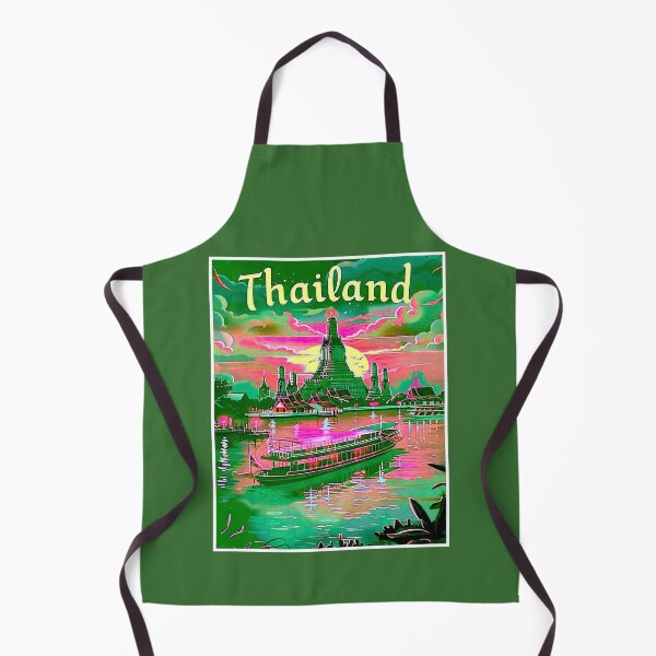 Item preview, Thailand Vintage Wat Arun Temple of Dawn in Bangkok Travel Advertising Print designed and sold by posterbobs.