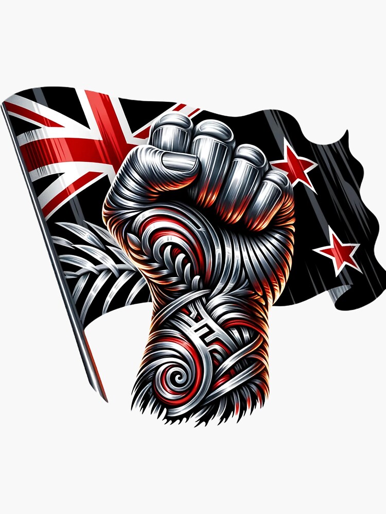 Thumbnail 3 of 3, Sticker, Maori Strength in New Zealand Heritage designed and sold by Doug-Healey-Art.