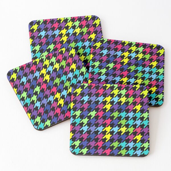 Artikelvorschau, Neon Karneval Farben Hounds Tooth Wiederholungsmuster entworfen und verkauft von Sharon Schwalbe.