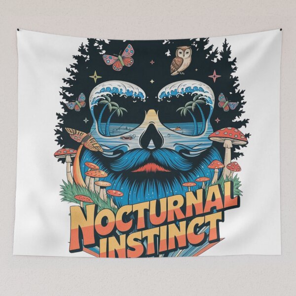 Item preview, Nocturnal Instinct Skull, Butterflies, Stars, NATURE CLASSIC T-SHIRT designed and sold by inkfluenceart.