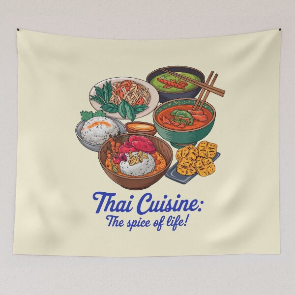 Item preview, Thai Cuisine The Spice Of Life Food Quote designed and sold by TheArtOfPat.