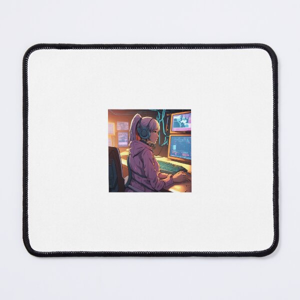 Item preview, Female hacker in cyberpunk inspired setting designed and sold by Cyberchill.