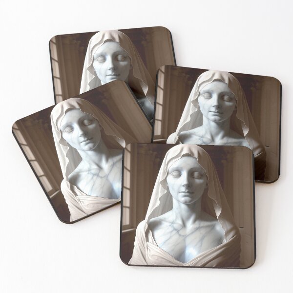 Item preview, Veiled Vestal Priestess Marble Statue designed and sold by hauntedtees.