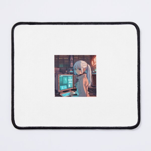 Item preview, Female hacker in cyberpunk inspired setting designed and sold by Cyberchill.
