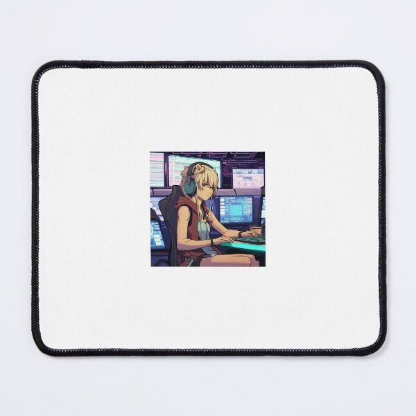 Item preview, Female hacker in cyberpunk inspired setting designed and sold by Cyberchill.