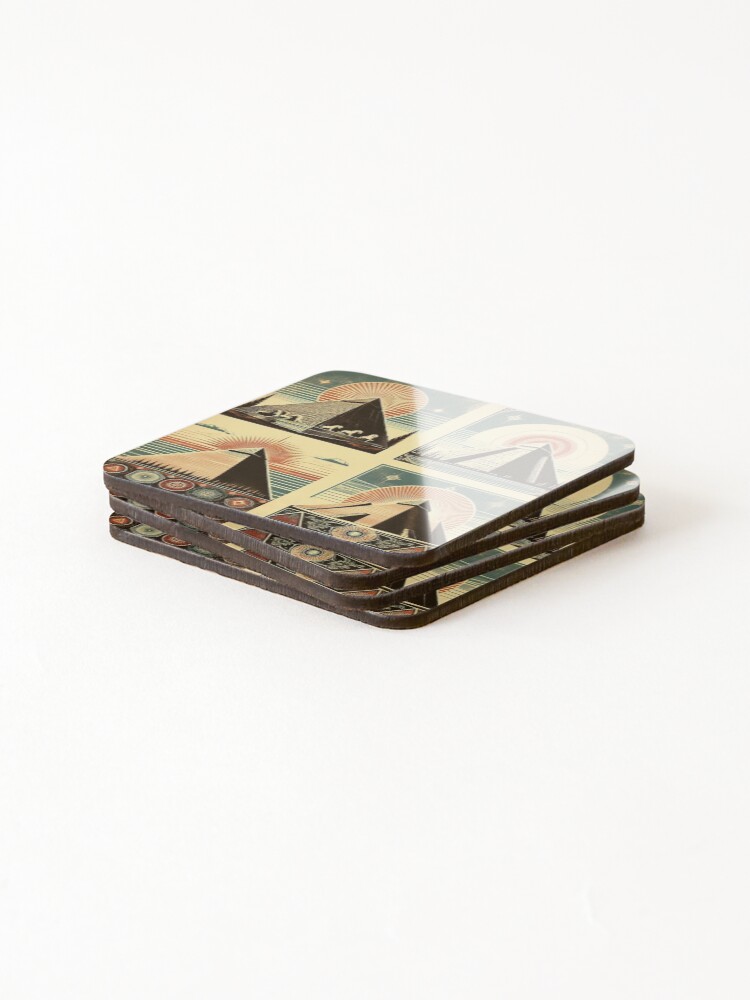 Thumbnail 4 of 5, Coasters (Set of 4), Pyramids designed and sold by deepdrinks.