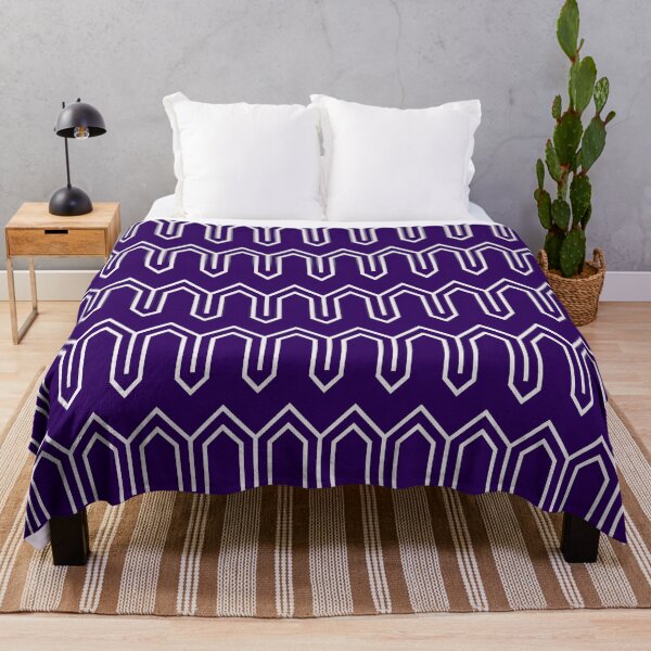 Item preview, Art Deco Pattern 05 - White on Cadbury Purple designed and sold by elektronen.