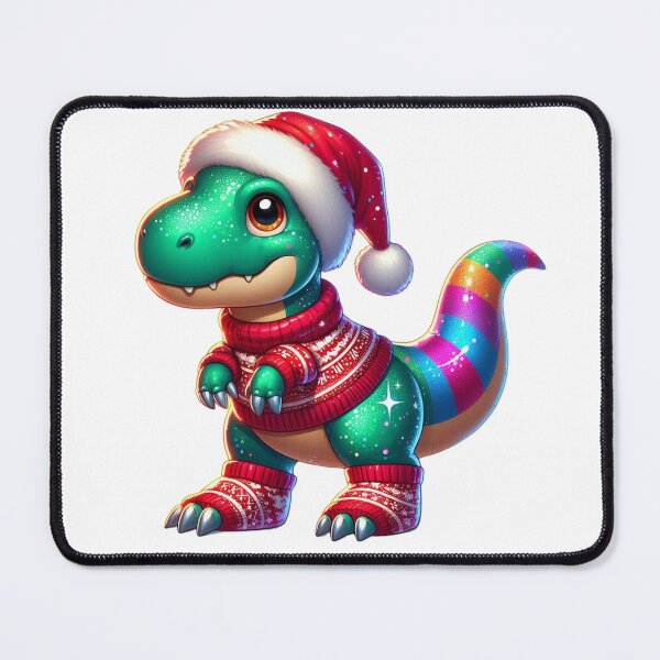 Item preview, Festive Dino: Christmas Sweater & Santa Hat Delight designed and sold by TeetasticBtque.