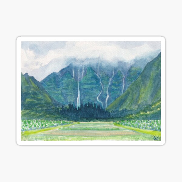Vista previa del artículo con la obra «Montañas Hanalei», diseñado y vendido por Shastingrace.