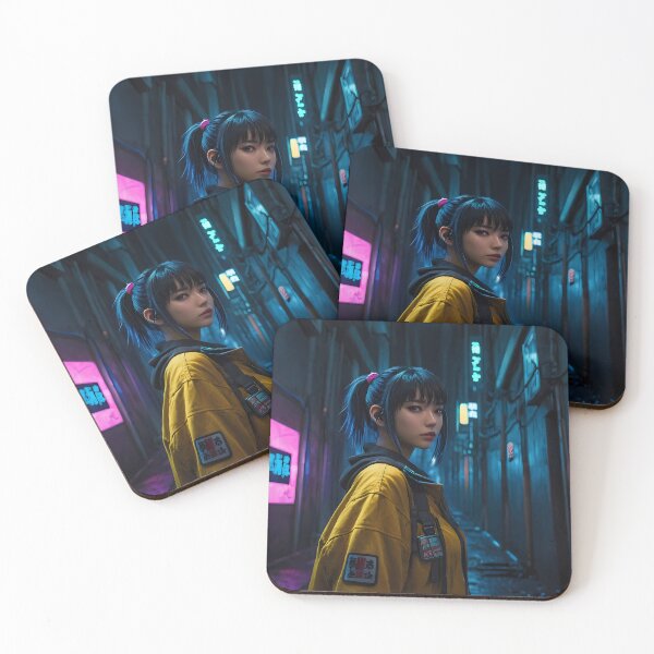Item preview, Girl in a Dark Cyberpunk Street designed and sold by papi1998.