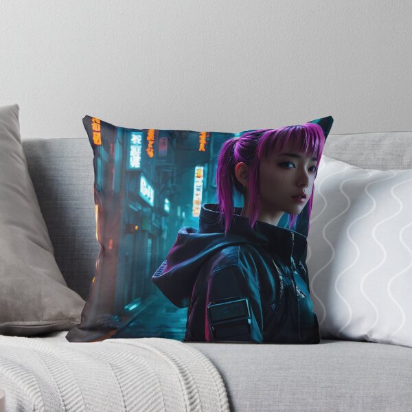 Item preview, Girl in a Dark Cyberpunk Street designed and sold by papi1998.