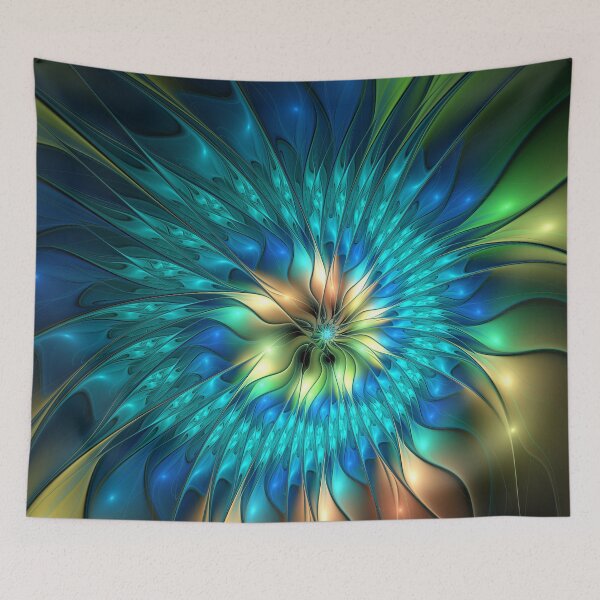 Item preview, Luminous Fantasy Flower Colorful Abstract Fractal  designed and sold by gabiwArt.