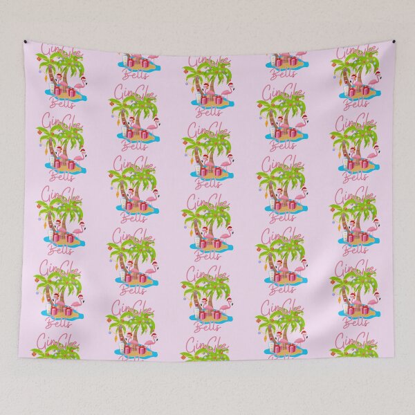 Item preview, Gingle Bells Gin Pink Christmas Tree Lights Flamingos Pajama designed and sold by SunfullyYours.