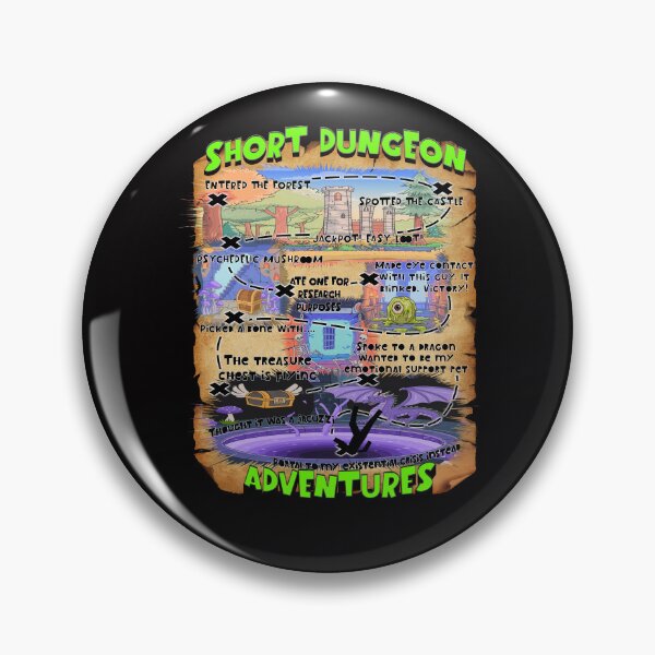 Item preview, Short Dungeon Adventures Funny RPG-Inspired Fantasy Map Design designed and sold by CoolCrazyQuirky.