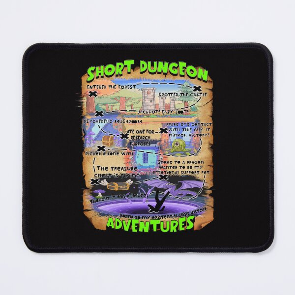 Item preview, Short Dungeon Adventures Funny RPG-Inspired Fantasy Map Design designed and sold by CoolCrazyQuirky.