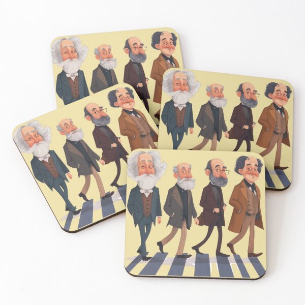 Item preview, 4 Professors crossing Abbey Road, autumn over art designed and sold by Jasava Shop.